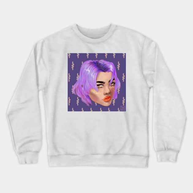 Purple hair don't care Crewneck Sweatshirt by SosiCreatesArt